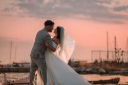 sunset wedding photography